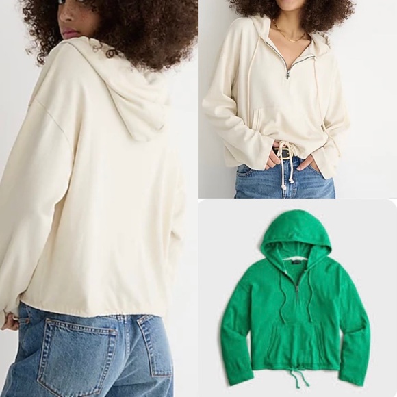 J. Crew Tops - NEW JCREW Magic Rinse cropped drawstring hoodie